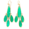 earrings made of 18 karat gold and chrysoprase