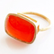 ring made of 18 karat gold and carnelian