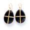 earrings made of 18 karat gold and black obsidian