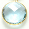 circle earrings made of 18 karat gold, crystal, lemon quartz and blue topaz