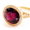 ring made of 18 karat gold, pink tourmaline and diamonds
